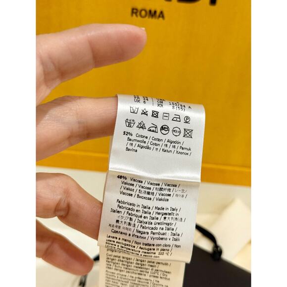 Fendi FF-Jacquard Short Sleeve Knit T-Shirt Mini Dress Cream Womens 42 IT / US 6 - Picture 6 of 7